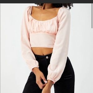 Pacsun Kylie and Kendall long sleeve shirred bodice top